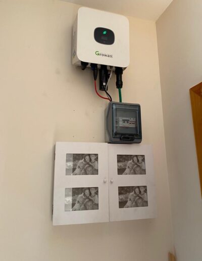 Transformador de energía solar en eléctrica situado en una vivienda